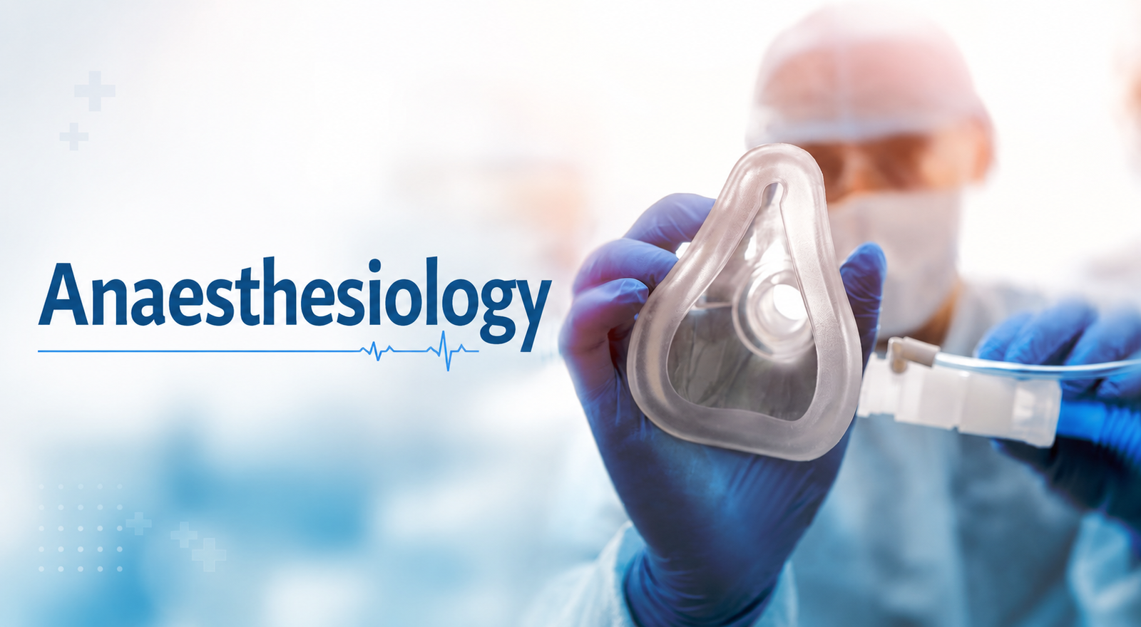 Anaesthesiologist holding an oxygen anesthesia mask used during surgical and emergency medical procedures.